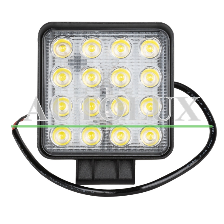 Faro de trabajo de 16 leds 48w cuadrado luz dispersa. Referencia JBM: 53045.