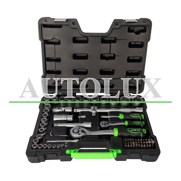 Estuche de herramientas con vasos 12 cantos 74 piezas. Referencia JBM: 53074.