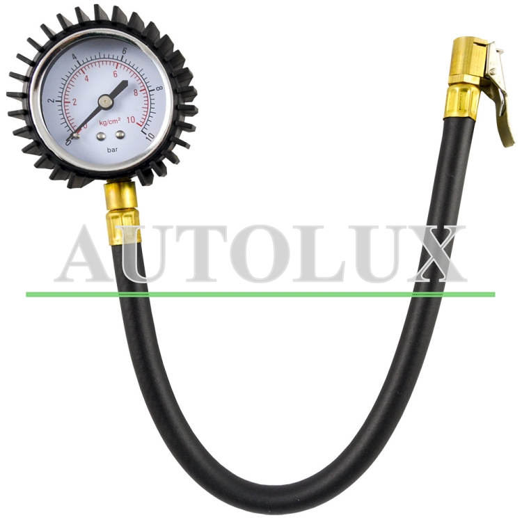 Comprobador de presión de neumáticos con tubo (0-15 bar) analógica. Referencia JBM: 53416.