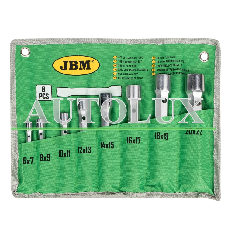 Kit llaves de tubo 8 llaves. Referencia JBM: 53420.