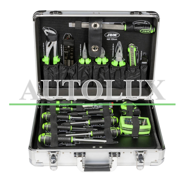 Estuche de herramientas aluminio 108 piezas. Referencia JBM: 53444.