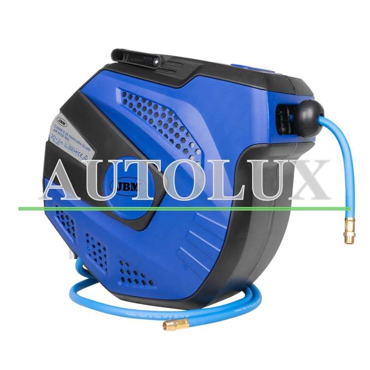 Carrete de manguera de aire 22m- azul. Referencia JBM: 53582.