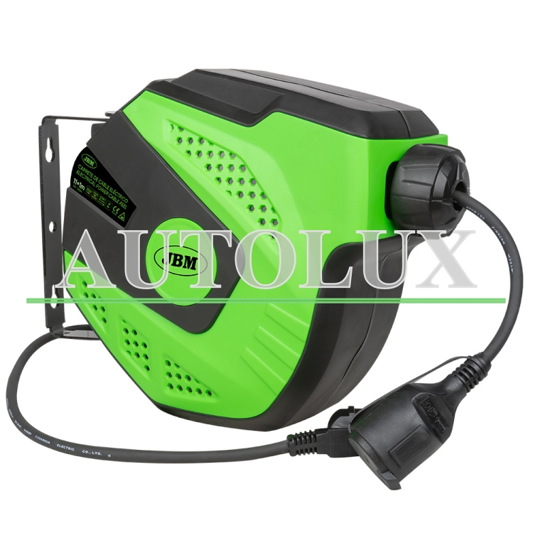 Carrete de cable eléctrico - 12m - verde. Referencia JBM: 53584.