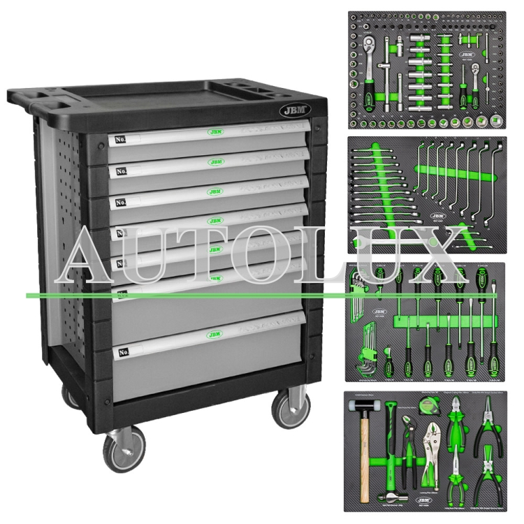 Carro de herramientas 7 cajones - gris. Referencia JBM: 53661.