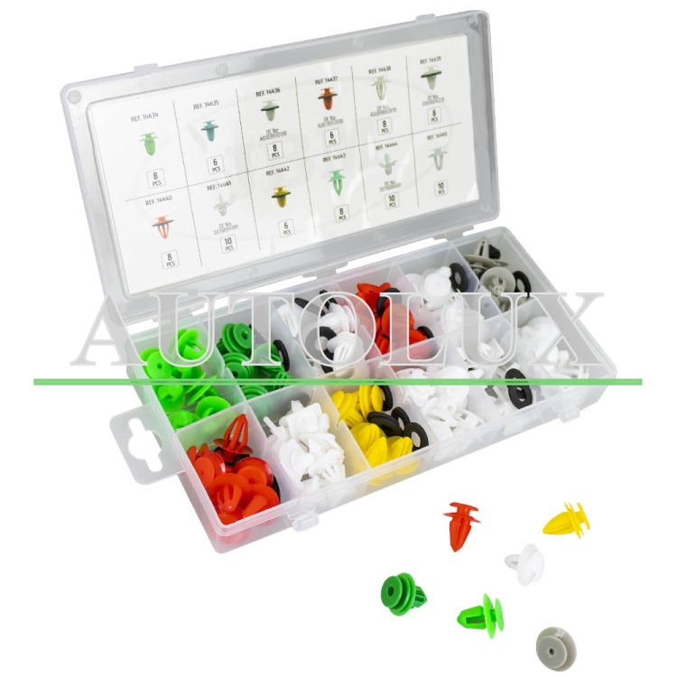 Estuche de clips plásticos mercedes-benz para moldura / moldura de puerta 96 clips. Referencia JBM: 53717.