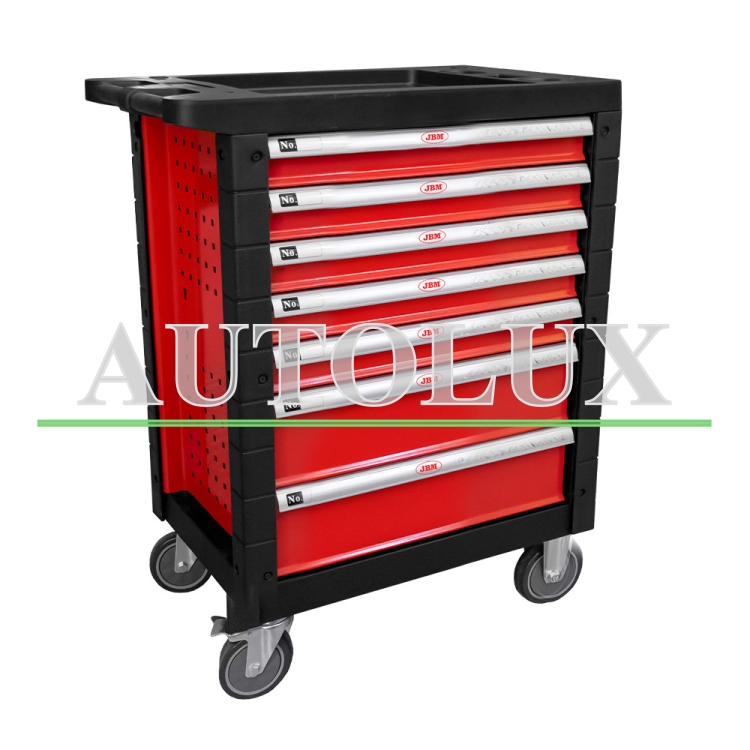 Carro de herramientas 7 cajones - vacío - rojo. Referencia JBM: 53762.