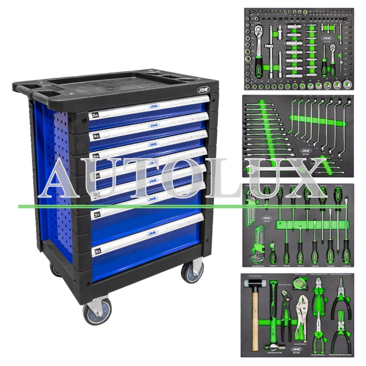 Carro de herramientas 7 cajones - azul. Referencia JBM: 53767.