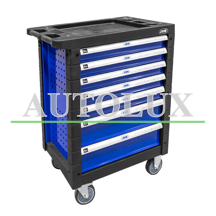 Carro de herramientas 7 cajones - vacío - azul. Referencia JBM: 53768.