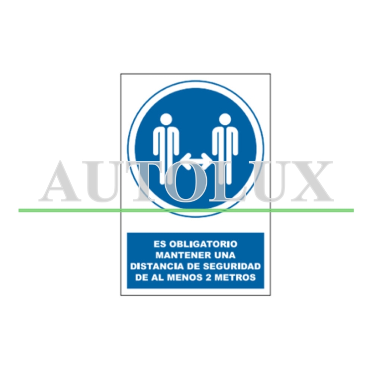 Cartel de obligatoriedad - mantener distancia de seguridad. Referencia JBM: 53814.