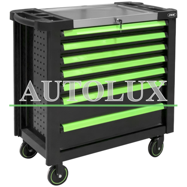 Carro de herramientas xl 7 cajones - vacío - verde. Referencia JBM: 53869.