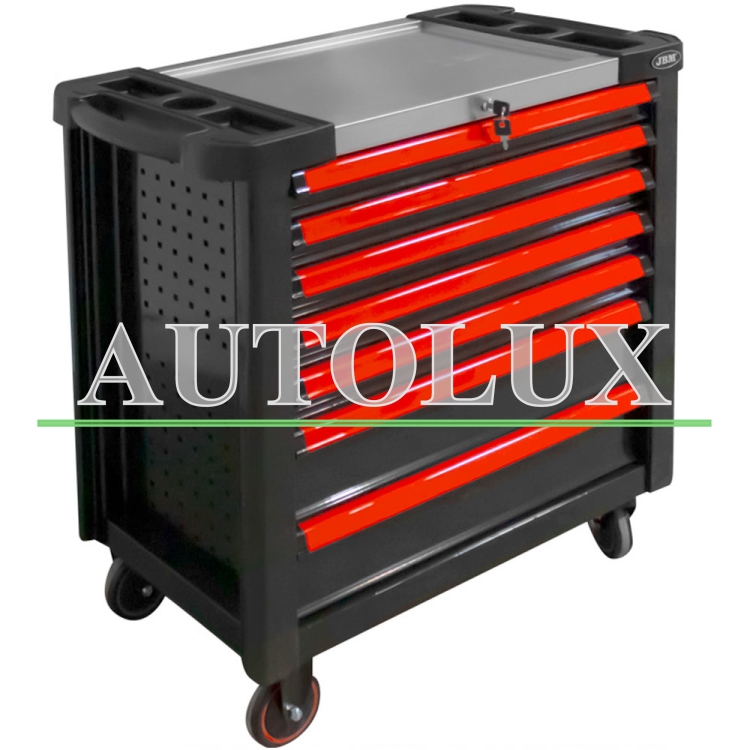 Carro de herramientas xl 7 cajones - vacío - rojo. Referencia JBM: 53870.