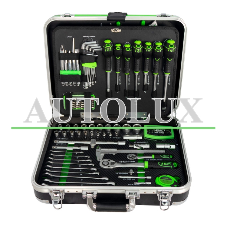 Estuche de herramientas con vasos hexagonales 135 piezas. Referencia JBM: 53928.