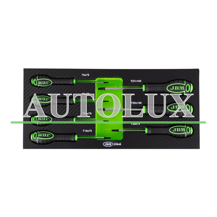 Set de 7 destornilladores módulo eva carbono torx. Referencia JBM: 53945.