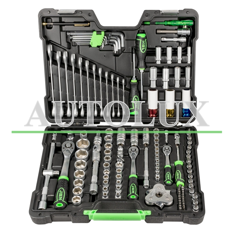 Estuche de herramientas con vasos hexagonales 132 piezas. Referencia JBM: 54082.