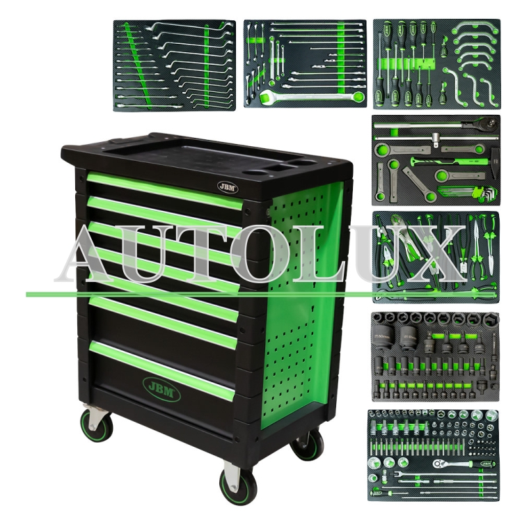 Carro de herramientas 7 cajones - especial camión - verde. Referencia JBM: 54240.