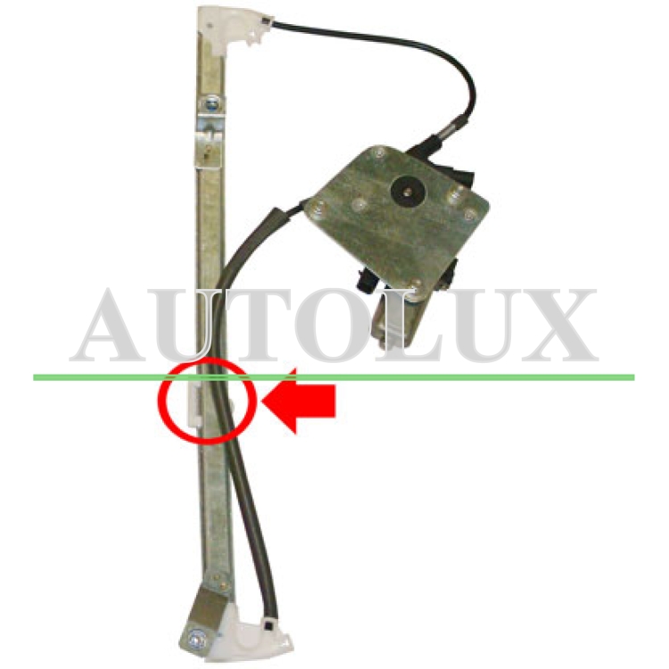 Elevalunas jeep grand cherokee 2005-2010 sujeccion cristal con agujero / electrico / con motor / 2 pins / trasero derecho