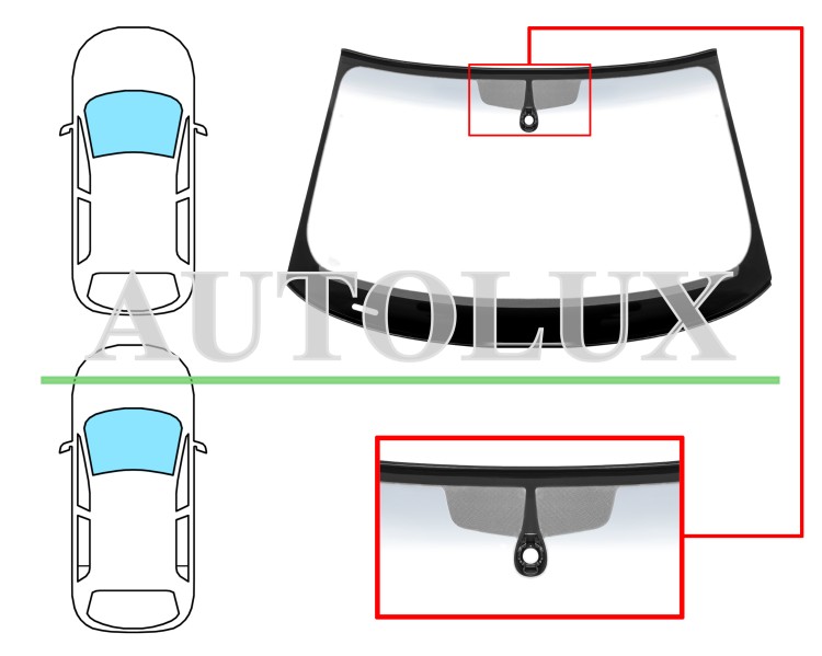 Parabrisas audi a3 2012-2016 3/5 puertas / delantero / verde banda gris / acustico / con sensor / serigrafiado / molduras premontadas. Referencia Eurocode: 8616AGAGYMVWZ6T