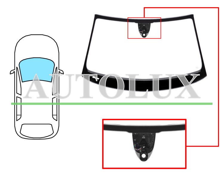 Parabrisas audi a6 2016-2019 4 puertas / familiar / delantero / verde / acustico / con sensor modificado / con soporte camara / pantalla integrada / molduras premontadas. Referencia Eurocode: 8611AGACMUVWZ2W