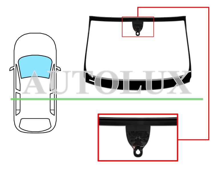 Parabrisas audi q7 2006-2009 delantero / verde / acustico / con sensor / con soporte camara / molduras premontadas. Referencia Eurocode: 8588AGACMVZ1B
