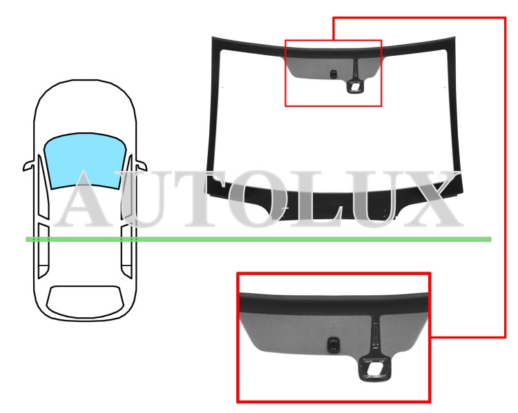 Parabrisas citroen c6 2006-2013 delantero / reflectante / con base espejo / con sensor / molduras premontadas. Referencia Eurocode: 2733ACCMVZ