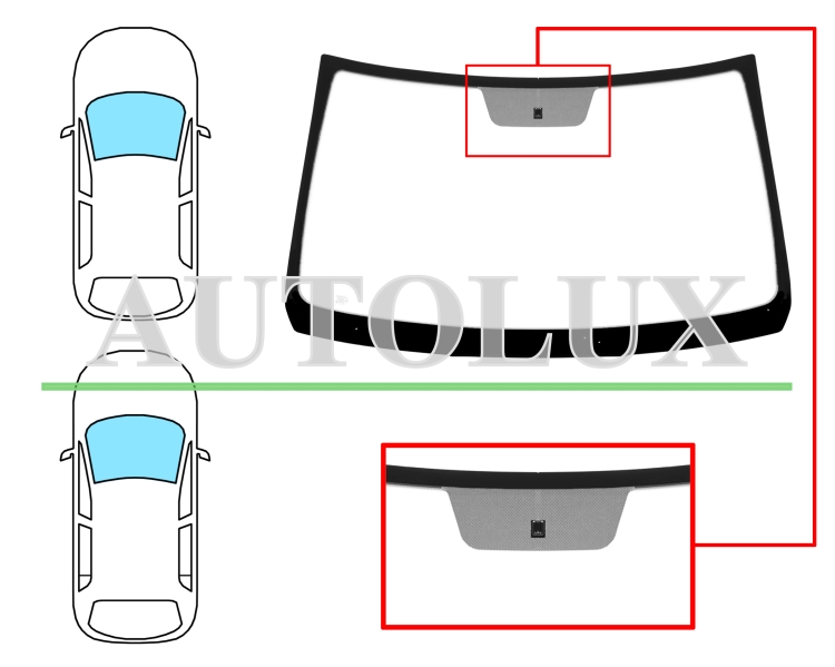 Parabrisas dacia logan 2005-2008 4 puertas / familiar / delantero / verde / con base espejo. Referencia Eurocode: 7264AGN