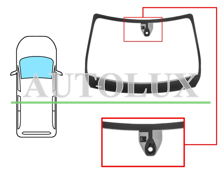 Parabrisas renault express 2021-> delantero / verde / con base espejo / con sensor. Referencia Eurocode: 7289AGSMV