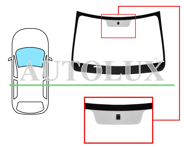 Parabrisas dacia spring 2020-> delantero / verde / con base espejo. Referencia Eurocode: 7314AGNV