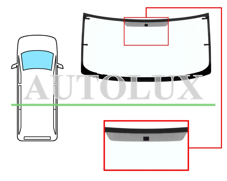 Parabrisas ford transit 2000-2006 delantero / verde / termico. Referencia Eurocode: 3739AGNH