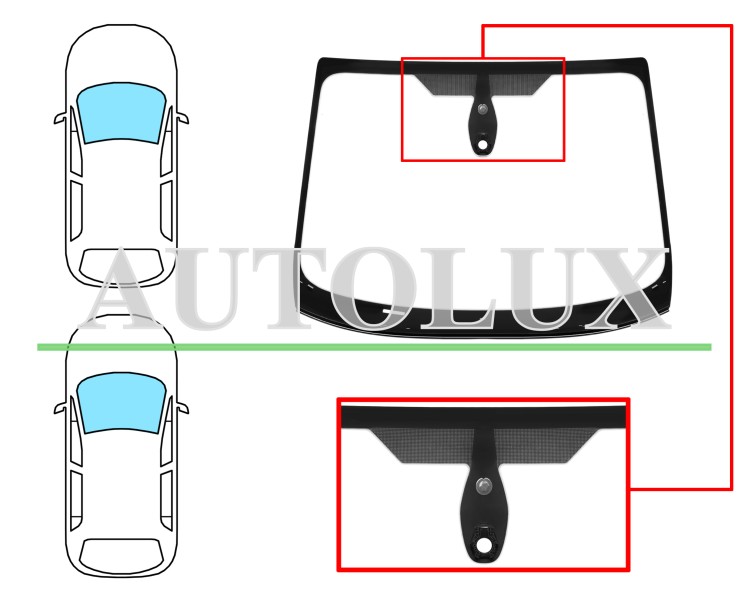 Parabrisas FORD Fiesta 2021-2024 delantero - Ref. EC:3592AGSMVZ Parabrisas ford fiesta 2021-2024 delantero / verde / con sensor / con base espejo / molduras premontadas. Referencia Eurocode: 3592AGSMVZ