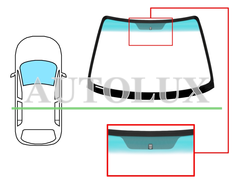 Parabrisas honda accord 1998-2003 4/5 puertas / delantero / verde banda verde / con base espejo. Referencia Eurocode: 3960AGNGNV