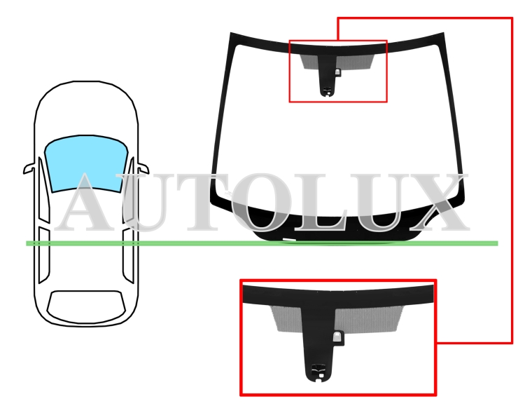 Parabrisas honda civic 2006-2012 3/5 puertas / delantero / verde / con base espejo / con sensor. Referencia Eurocode: 3998AGSMVW1B