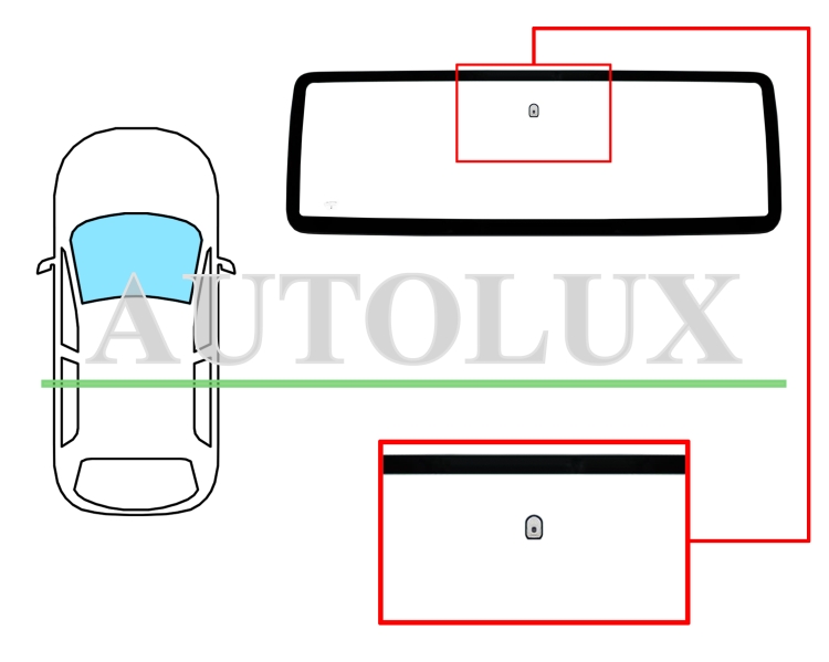 Parabrisas jeep wrangler 1997-2006 delantero / verde / con base espejo. Referencia Eurocode: AJ06AGN