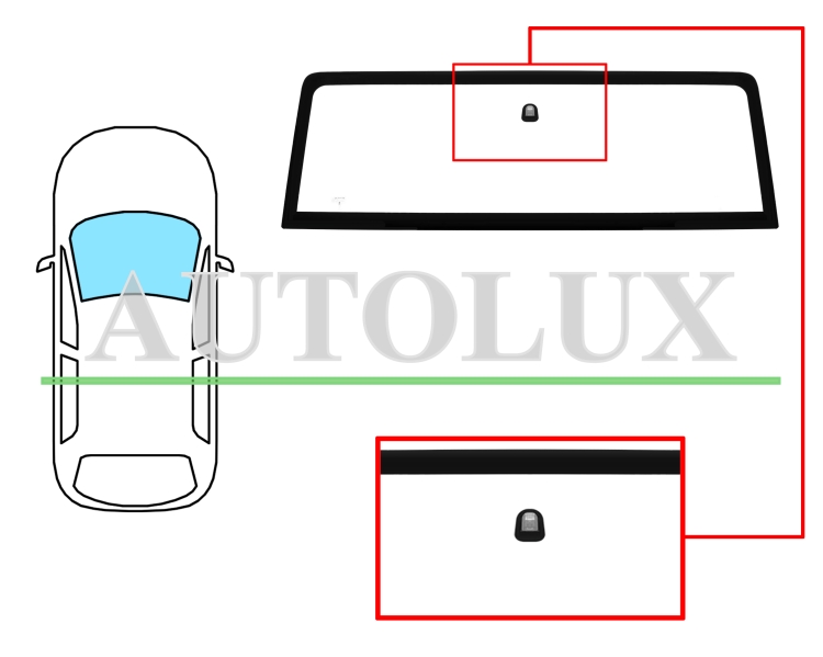Parabrisas jeep wrangler 2006-2018 3/5 puertas / delantero / verde. Referencia Eurocode: AJ14AGS