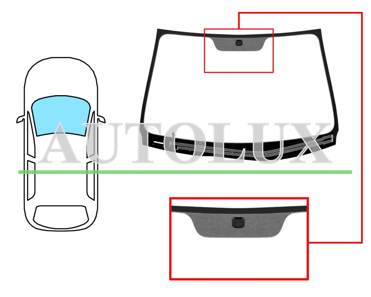 Parabrisas kia ceed 2007-2009 3 puertas / delantero / verde / con base espejo modificada / con sensor. Referencia Eurocode: 4433AGNMV1P