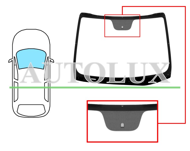 Parabrisas kia ceed 2012-2015 3 puertas / delantero / verde / con base espejo. Referencia Eurocode: 4444AGNV