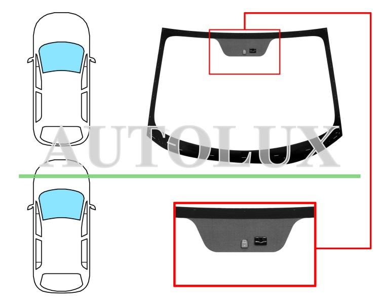 Parabrisas kia rio 2014-2017 3/4/5 puertas / delantero / verde / con base espejo / con sensor. Referencia Eurocode: 4440AGNMV1B