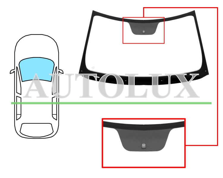 Parabrisas kia soul 2008-2011 delantero / verde / con base espejo. Referencia Eurocode: 4434AGS
