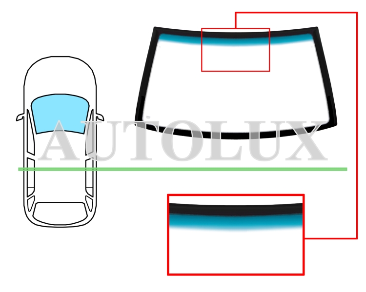 Parabrisas kia sportage 1994-2004 delantero / verde banda azul / con base espejo. Referencia Eurocode: 4402AGNBL