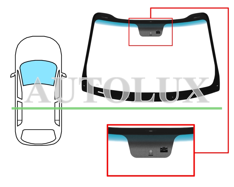 Parabrisas kia sportage 2010-2016 delantero / verde banda azul / con base espejo / con sensor. Referencia Eurocode: 4438AGNBLMV1B