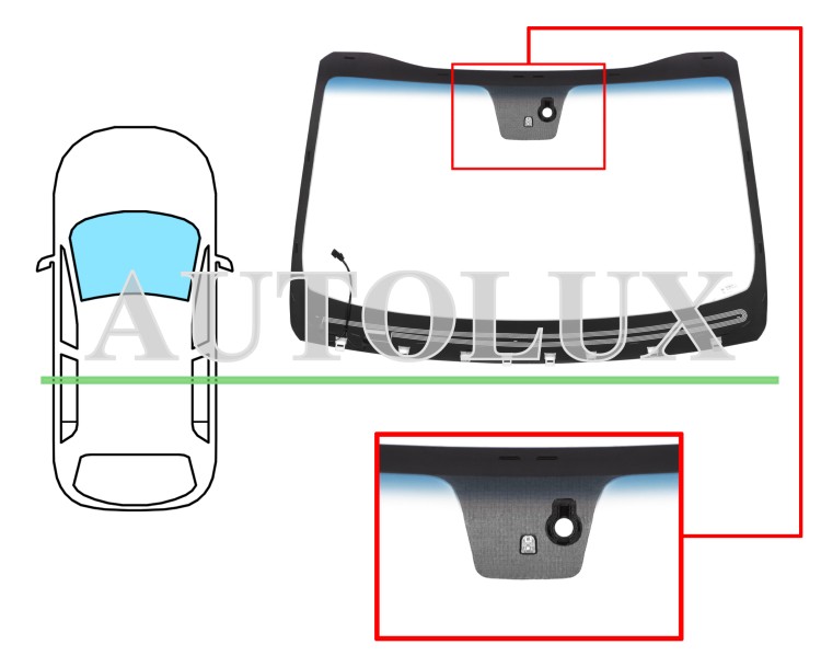Parabrisas kia sorento 2015-2017 delantero / verde banda azul / termico / con base espejo / con sensor / molduras premontadas. Referencia Eurocode: 4446AGNBLHMVW