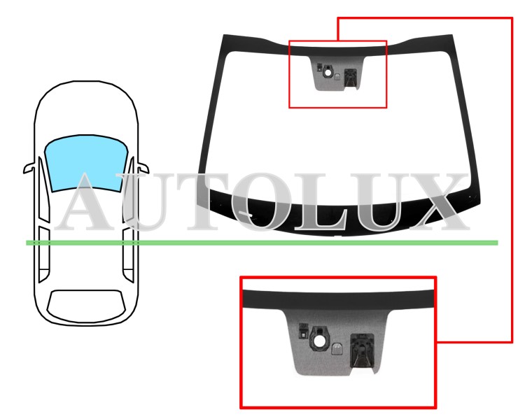 Parabrisas kia stonic 2017-2021 5 puertas / delantero / verde / con base espejo / con sensor / con sensor antivaho / con soporte camara. Referencia Eurocode: 4453AGNCIMOV