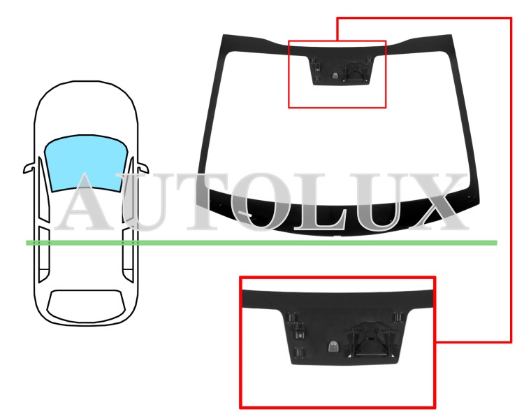 Parabrisas kia stonic 2017-2021 5 puertas / delantero / verde / con base espejo / con sensor antivaho / con soporte camara. Referencia Eurocode: 4453AGNCIOV1L