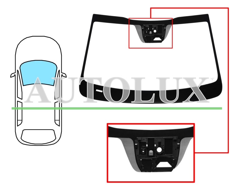 Parabrisas kia sorento 2020-2024 delantero / verde / acustico / con base espejo / con sensor / con sensor antivaho / con soporte camara / pantalla integrada / molduras premontadas. Referencia Eurocode: 4462AGRCMOUV