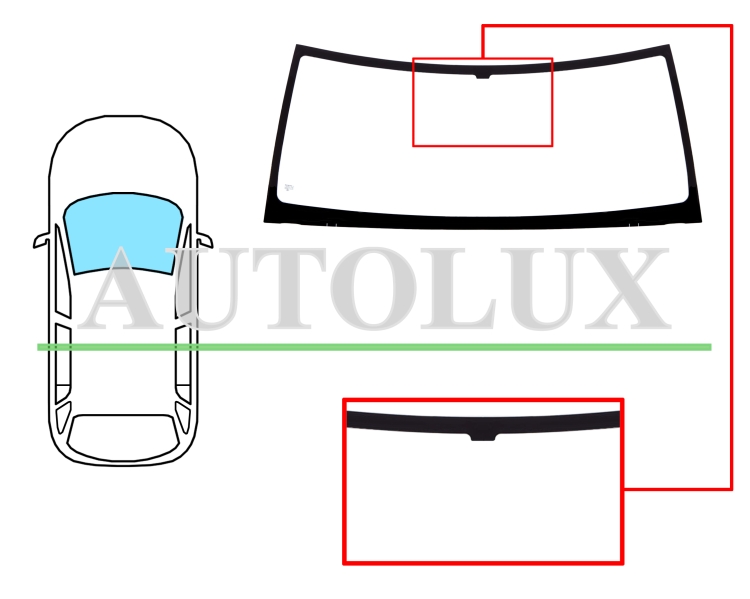 Parabrisas land rover discovery 1994-1998 delantero / verde. Referencia Eurocode: 7022AGN