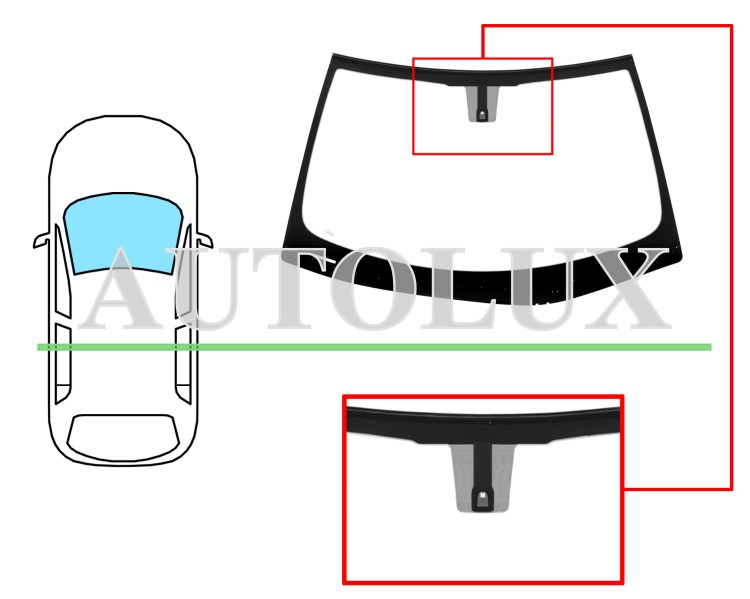 Parabrisas lexus ct 2010-2014 delantero / verde / con base espejo / molduras premontadas. Referencia Eurocode: 8402AGSVZ