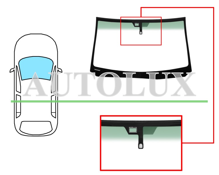 Parabrisas lexus gs 2005-2007 delantero / verde banda verde / con base espejo / con sensor / molduras premontadas. Referencia Eurocode: 8362AGSGNMVW1B