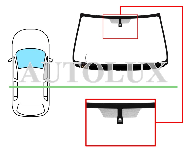Parabrisas lexus is 2005-2009 delantero / verde / termico / con base espejo / molduras premontadas. Referencia Eurocode: 8371AGSHVW