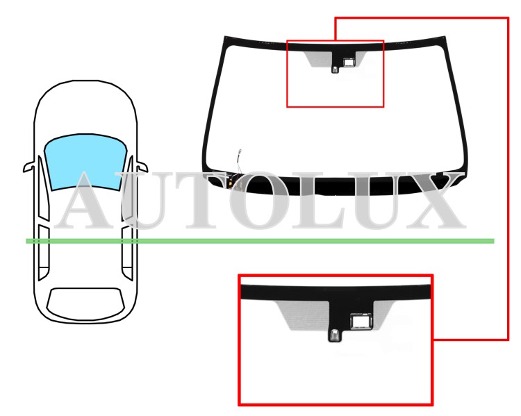 Parabrisas lexus is 2005-2009 delantero / verde / termico / con base espejo / con sensor / molduras premontadas. Referencia Eurocode: 8371AGSHMVW1B