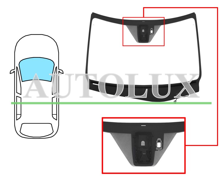Parabrisas lexus rx 2015-2019 delantero / verde / acustico / termico / con base espejo / con sensor / con soporte camara / molduras premontadas. Referencia Eurocode: 8416AGACHIMVZ