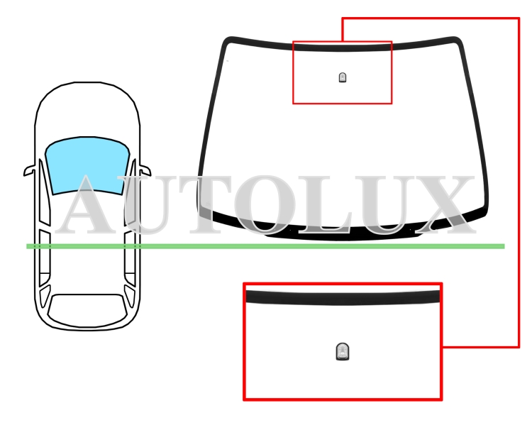 Parabrisas mazda mpv 1995-2006 delantero / verde / con base espejo. Referencia Eurocode: 5160AGN